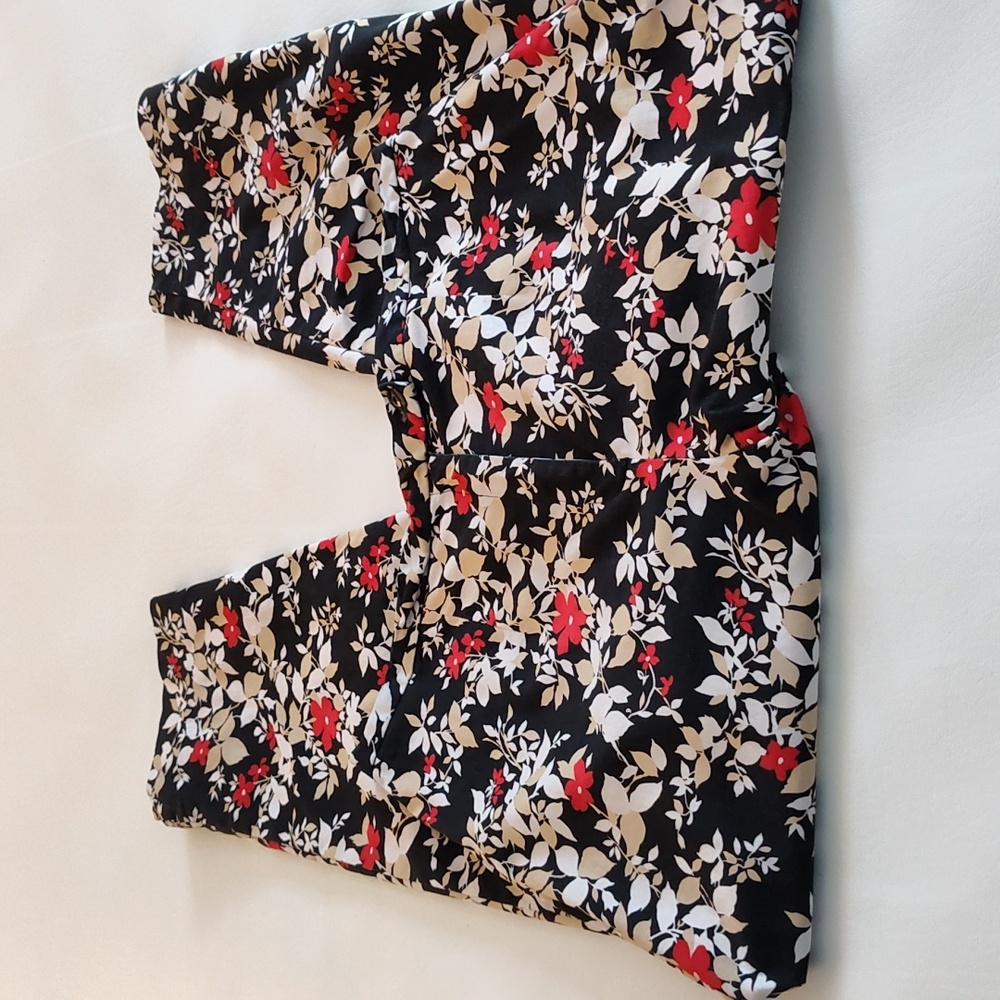 Requirements Capris 14 Spring Summer Bold Floral Pattern Cotton Blend Mid Rise - Picture 4 of 12